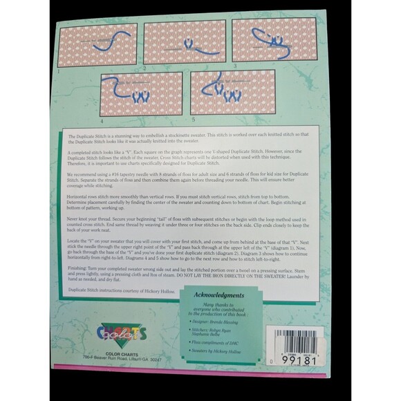 Duplicate 50101 Cabbage Rose Cross Stitch Patterns Color Charts Hobby Leaflet - Picture 2 of 3